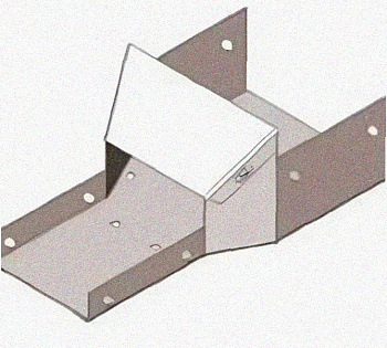 Лоток переходной замковый ЛПЗ 100х100-100х50 УТ1,5, оцинкованный лист S1,0