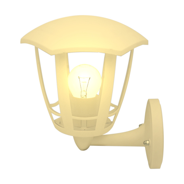 11-163 Светильник садово-парковый, настенный вверх, «Дели 1», Е27х60Вт, 6-ти гранный, пластик, белый, прозрачный поликарбонат, 164х199х223м... APEYRON