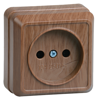 Розетка 1-местная ОУ РС20-2-ОД без з/з 10А ОКТАВА дуб IEK