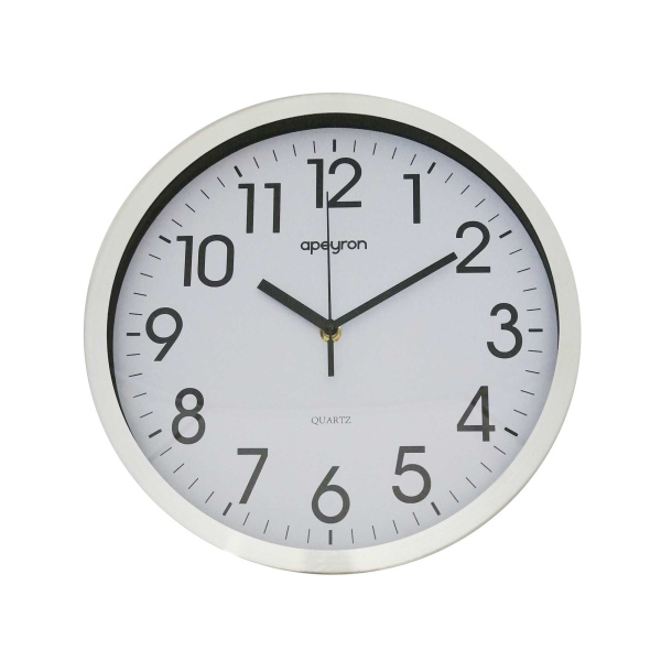 ML7120 Часы настенные, круг, арабский циферблат, серебристый, металл, Ø30см (Китай) APEYRON ML7120 Часы настенные, круг, арабский циферблат, серебристый, металл, Ø30см (Китай) APEYRON