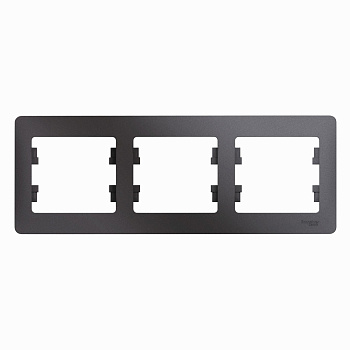 GLOSSA  Рамка горизонтальная 3-м . графит IP20 Schneider Electric