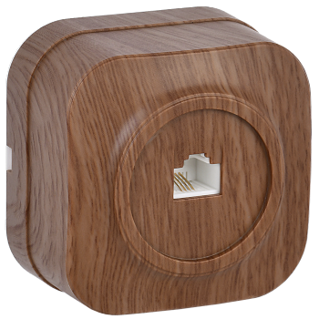 Розетка одноместная ОУ телефонная РТ20-ХД GLORY дуб IEK