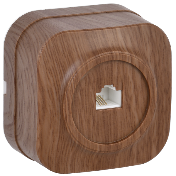 Розетка одноместная ОУ телефонная РТ20-ХД GLORY дуб IEK