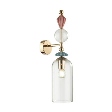 Бра E14 1*40W BIZET золото/разноцветн./керамика/стекло ODEON LIGHT