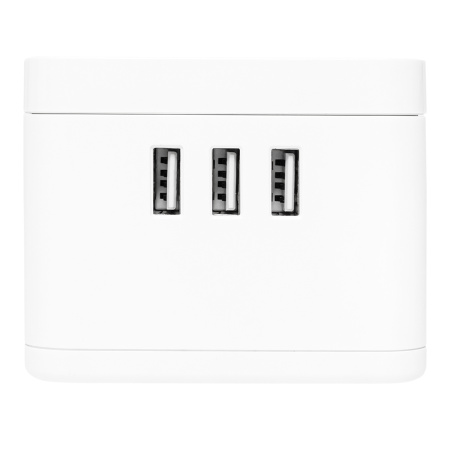 Удлинитель "Куб" 2 гнезда 3USB 2,4А+зарядное устройство 1,3 метра 1мм2 EKF