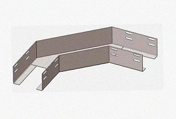 Лоток угловой глухой КГГ 150х80-135 УХЛ1,5 поворот на 135, оцинкованный лист, S1,0