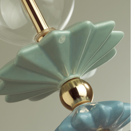 Подвес E14 1*40W 4855/1 BIZET золото/раноцветн./керамика/стекло ODEON LIGHT