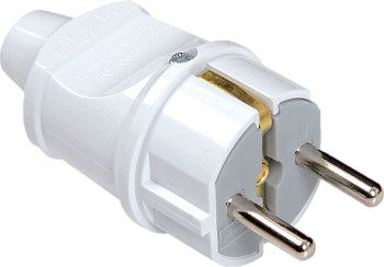 Вилка с з/к евро прямая (75/300) белый Альфа