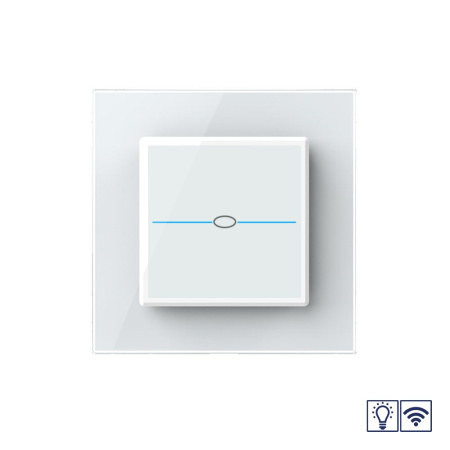 Сенсорный радиоуправляемый диммер Quadro 1 клавиша 1 пост Белый Livolo