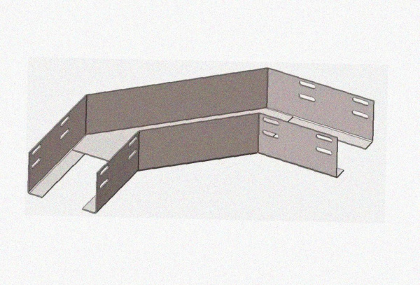 Лоток угловой перфорированный КГ 100х80-135 УТ1,5 поворот на 135, оцинкованный лист, S1,0