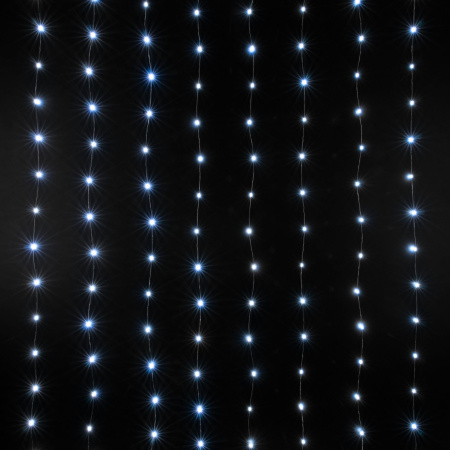 Гирлянда занавес "Роса" белый 2*3м IP20 (200-004 белый) Eurosvet