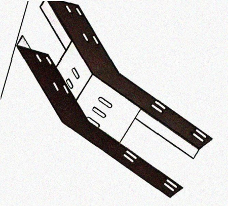 Лоток перфорированный КП 300х65-45 УХЛ1 для поворота трассы вверх на 45, горячее цинкование S1,5