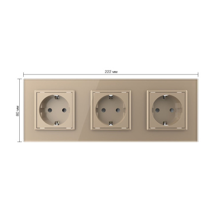 Розетка 3 модуля Золотая Livolo