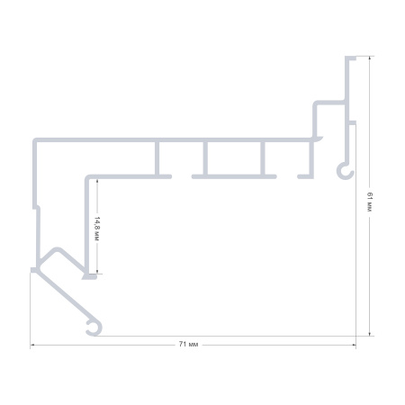 08-59 Профиль алюминиевый для натяжного потолка под светодиодн. ленту (элемент с карнизом), 71х61 мм, 2 м APEYRON