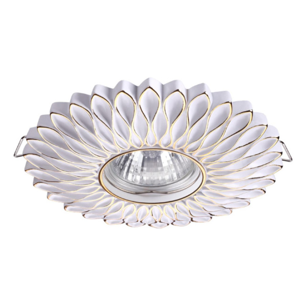 Встр.св-к IP20 GU10 50W 220V PATTERN белый/золото NOVOTECH