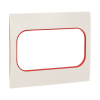 Стокгольм Рамка для розетки 2-местная белая с линией цвета красный EKF