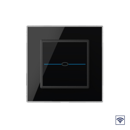 Сенсорный радиоуправляемый выключатель Quadro 1 клавиша 1 пост Черный Livolo