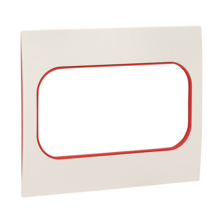 Стокгольм Рамка для розетки 2-местная белая с линией цвета красный EKF
