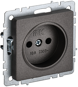 BRITE Розетка 1-местная без з/з без защитных шторок 10А РС10-1-0-БрТБ темная бронза IEK