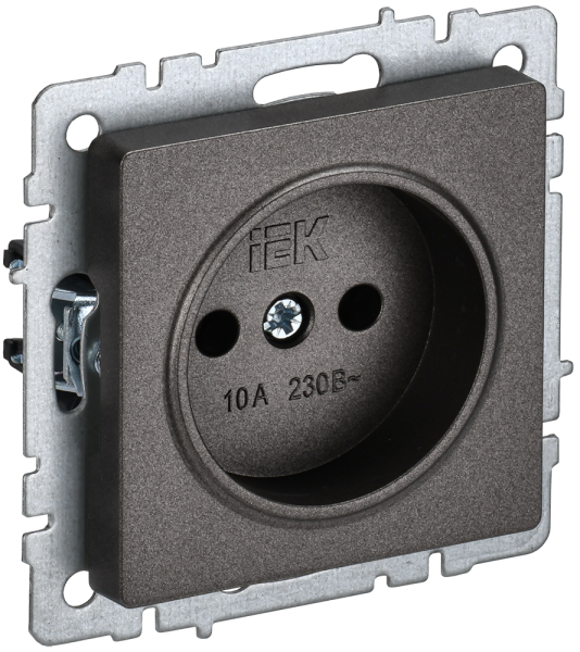 BRITE Розетка 1-местная без з/з без защитных шторок 10А РС10-1-0-БрТБ темная бронза IEK