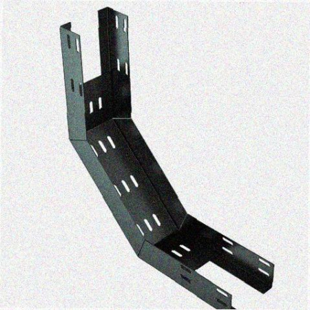 Лоток перфорированный КП 400х65-90 УХЛ1 для поворота трассы вверх на 90, оцинкованный лист S1,0