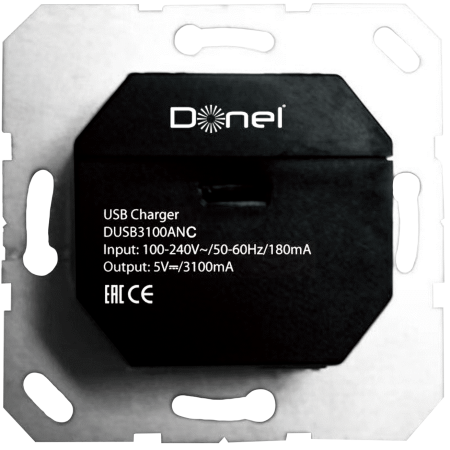 Donel USB зарядное устройство, 3.1A тип A,С черный