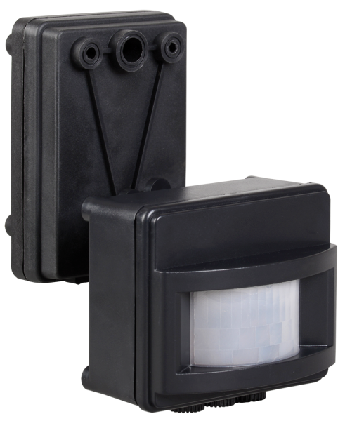 Датчик движения ДД-017 1100Вт 120град 12м IP44 черный IEK