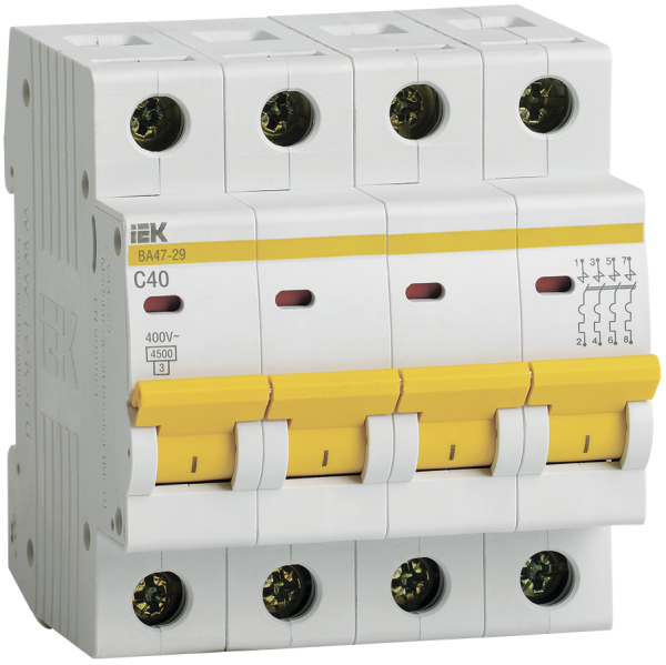 Выключатель автоматический ВА МОД ВА47-29 4П 40А 4,5кА С IEK