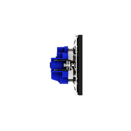 Розетка встраиваемая Voltum S70 с заземлением и защитными шторками, 16А, (черный матовый)