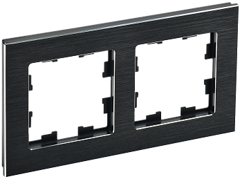 BRITE Рамка 2-мест. РУ-2-1-БрЧ металл черн. IEK