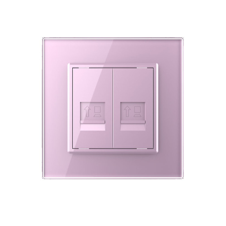Розетка КОМП RJ-45 двойная Розовая Livolo