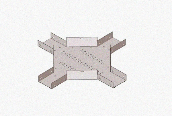 Лоток крестообразный замковый глухой КМЗГ 150х80 УТ1,5, оцинкованный лист, S1,0