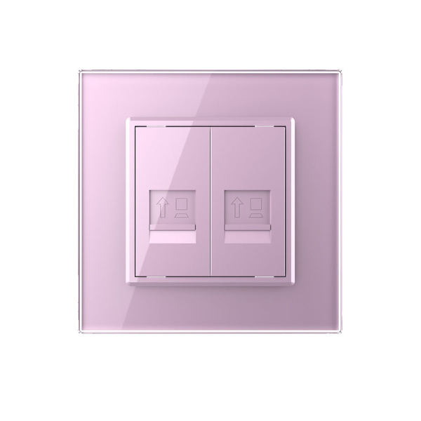 Розетка КОМП RJ-45 двойная Розовая Livolo