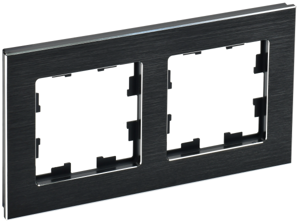 BRITE Рамка 2-мест. РУ-2-1-БрЧ металл черн. IEK