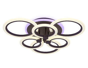 Потолочный светодиодный светильник с пультом FA528/3+3 CF кофе 112W 580*540*120 (ПДУ РАДИО 2.4) Ambrella Light