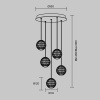 Подвесной светильник 5*LED 30Вт Латунь IP20 Sapphire MOD293PL-L30BS3K Maytoni