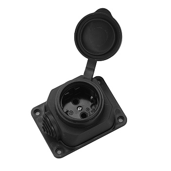 Розеточная колодка GSB-16-1-G-IP44, 16А, 1 место, с заземлением, без выключателя, IP44 General