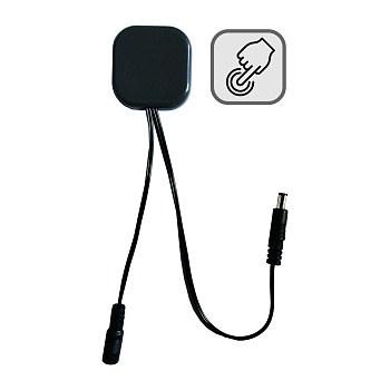 04-61 Сенсорный датчик скрытого монтажа с диммером, 12В/24В, 60/120Вт, 5А, IP20, 48х48х6мм, коннектор 2.5 x 5.5мм, черный Apeyron