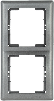 Рамка 2-местная вертикальная РВ-2-БА BOLERO антрацит IEK