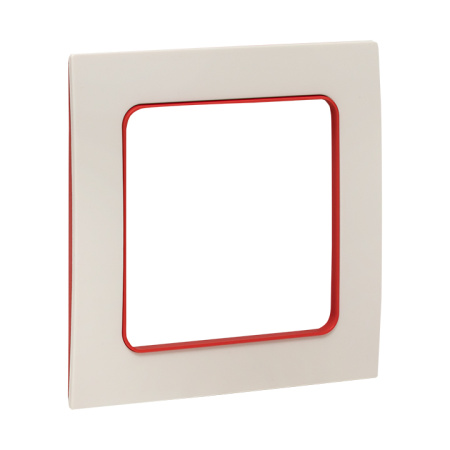 Стокгольм Рамка 1-местная белая с линией цвета красный EKF
