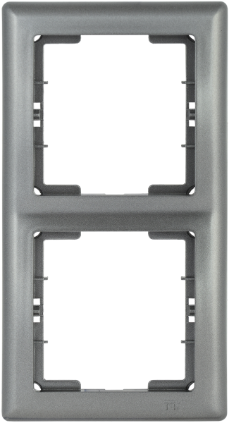 Рамка 2-местная вертикальная РВ-2-БА BOLERO антрацит IEK