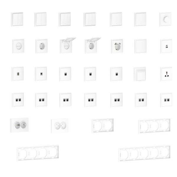 Donel S08 глянцевый белый накладка для розетки Schuko с зарядным устройством USB A+C, со шторками 16A 250 В~,серия DB