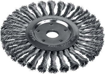 Профессионал. Щетка дисковая для УШМ, плетеные пучки стальной проволоки 0,5мм, 175х22мм ЗУБР