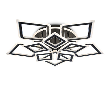 Светильник светодиодный потолочный с пультом FA8915/5+5 BK/CH черный/хром 193W 3000K-6400K 770*740*120 (ПДУ РАДИО 2.4G) Ambrella Light