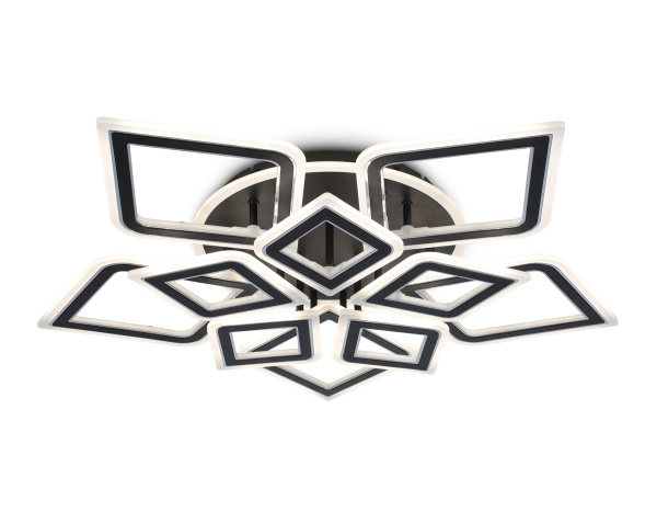 Светильник светодиодный потолочный с пультом FA8915/5+5 BK/CH черный/хром 193W 3000K-6400K 770*740*120 (ПДУ РАДИО 2.4G) Ambrella Light