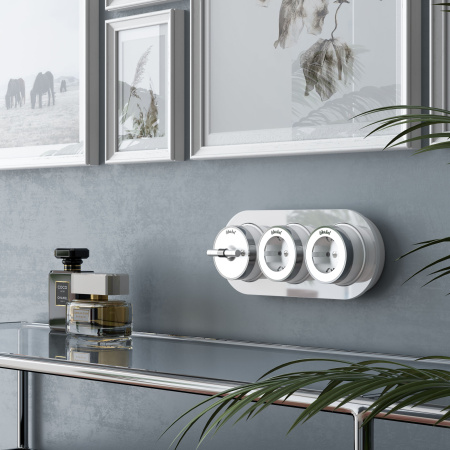 Выключатель на 4 положения двухклавишный (белый матовый/хром) Vintage ОУ IP20 Werkel