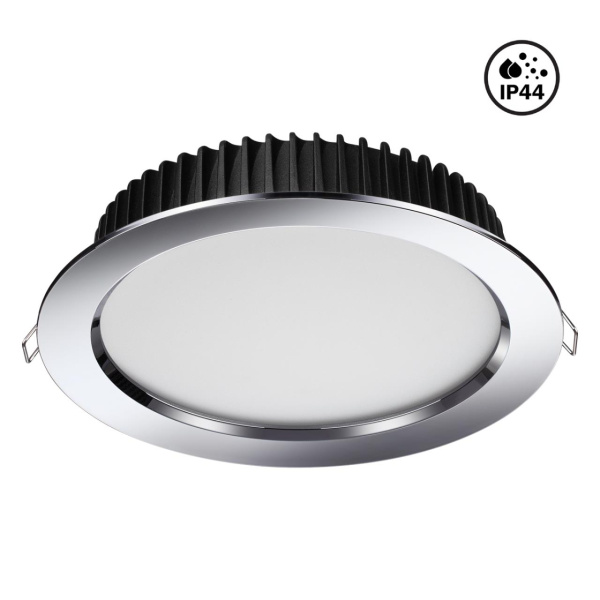 Встр.св-к (драйвер в комплект не входит) IP44 LED 4000K 20W DRUM хром NOVOTECH
