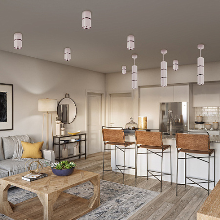 Светильник потолочный на подвесе MR16 35W, 230V, белый, хром, D55хH180 ML1868 Feron