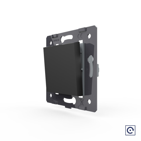 Одноклавишная механическая кнопка (звонок), цвет черный (механизм) Livolo