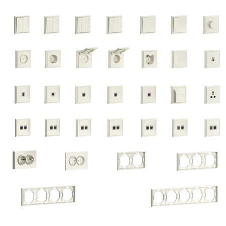 Donel S08 слоновая кость накладка для розетки Schuko с зарядным устройством USB A+C, со шторками 16A 250 В~,серия DB